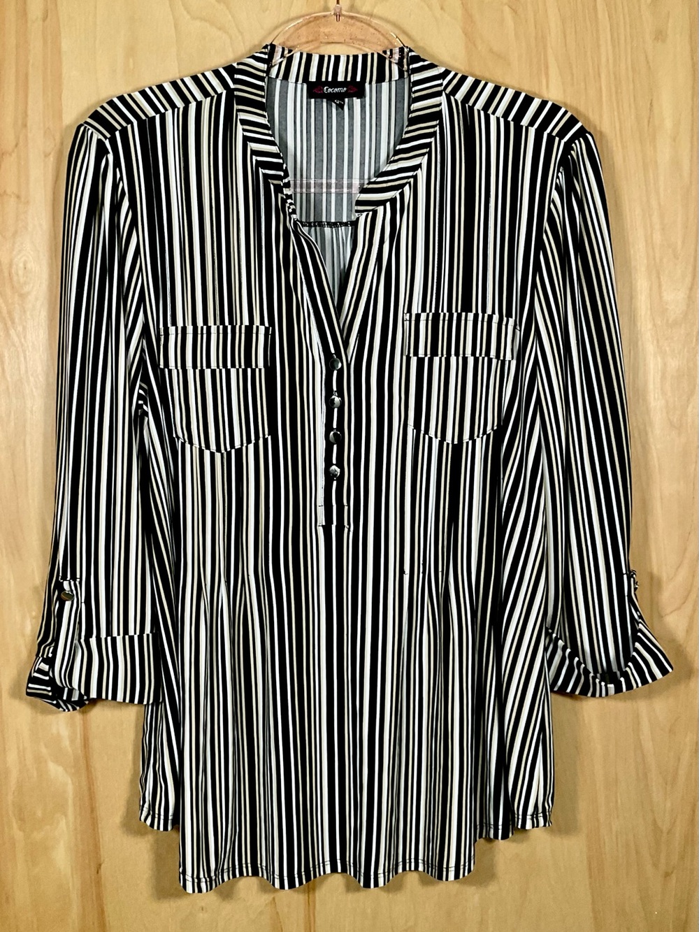 Cocomo Vertical Striped Blouse - EUC
